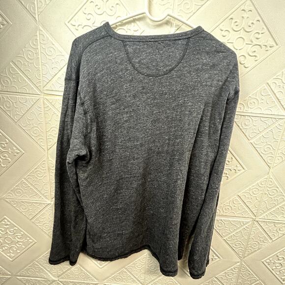 LUcky Brand Men shirt Size Medium long sleeve Gray Henley? buttons California - Picture 6 of 8